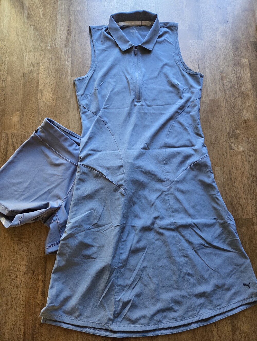 Puma Sleeveless Polo Speckled Blue Enjoy Golf Dress With Removable Shorts